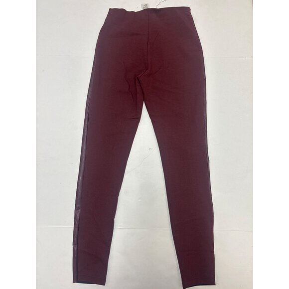 WOLFORD Net Vegan Leather Leggings Port Royale WINE BURGUNDY Size 38 NWT - Picture 3 of 6